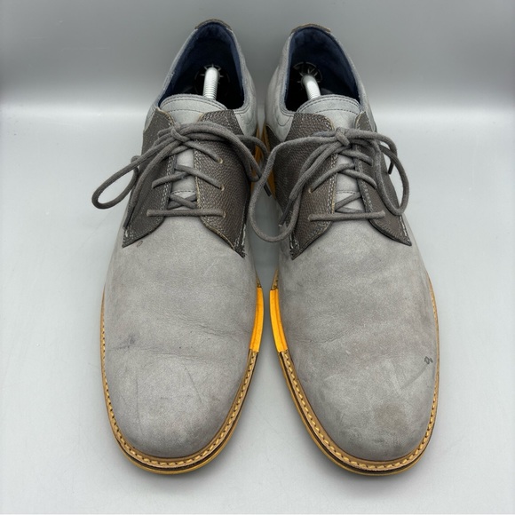 Cole Haan Derby Men's Size 12 M Gray Suede Yellow Soles Casual Shoes (Stains) - Picture 4 of 14